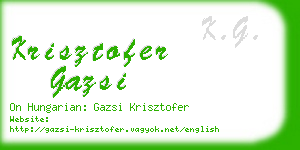 krisztofer gazsi business card